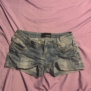 BONGO Women's Faded Blue Denim Cutoff Shorts